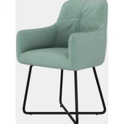 Bo Lundgren Eetkamerstoel - Arne - stof Bjorn grof geweven mint