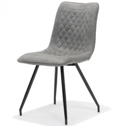 Online Bo Lundgren Eetkamerstoel - Brescia - lederlook Soft steel