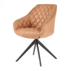 Discount Bo Lundgren Eetkamerstoel - Collins - lederlook Soft cognac