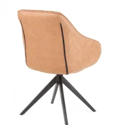 Discount Bo Lundgren Eetkamerstoel - Collins - lederlook Soft cognac