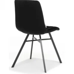 Online Bo Lundgren Eetkamerstoel - Dex - stof Velours zwart