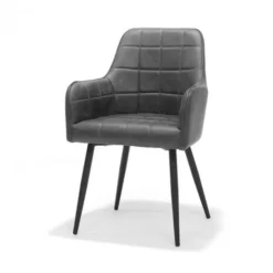 Best Bo Lundgren Eetkamerstoel - Donovan - stof Cowboy retro lederlook antraciet