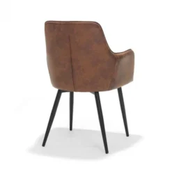 Outlet Bo Lundgren Eetkamerstoel - Donovan - stof Cowboy retro lederlook cognac