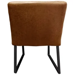HomingXL Eetkamerstoel - Hengelo - geschikt voor ronde tafel - lederlook Missouri cognac 03