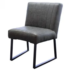 Discount HomingXL Eetkamerstoel - Hengelo - geschikt voor ronde tafel - lederlook Missouri antraciet 09