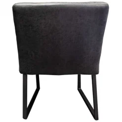 Discount HomingXL Eetkamerstoel - Hengelo - geschikt voor ronde tafel - lederlook Missouri antraciet 09