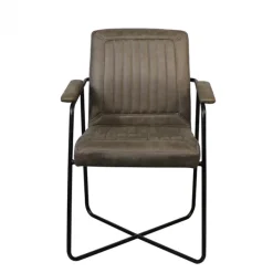 Clearance Bo Lundgren Eetkamerstoel - Henry - lederlook Soft groen