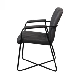 Bo Lundgren Eetkamerstoel - Henry - lederlook Soft antraciet