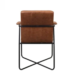 Discount Bo Lundgren Eetkamerstoel - Henry - lederlook Soft cognac