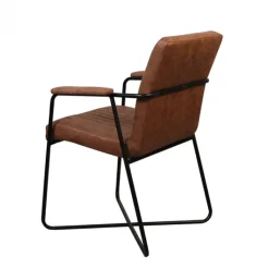 Discount Bo Lundgren Eetkamerstoel - Henry - lederlook Soft cognac