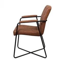 Discount Bo Lundgren Eetkamerstoel - Henry - lederlook Soft cognac