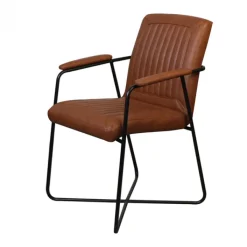 Bo Lundgren Eetkamerstoel - Henry - leer Vintage cognac