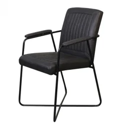 Hot Bo Lundgren Eetkamerstoel - Henry - leer Vintage zwart