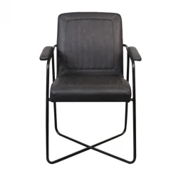 Hot Bo Lundgren Eetkamerstoel - Henry - leer Vintage zwart