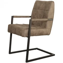 Hot Bo Lundgren Eetkamerstoel - Jupiter - stof Cowboy retro lederlook taupe