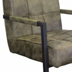 Online Bo Lundgren Eetkamerstoel - Jupiter - stof Cowboy retro lederlook olijf groen