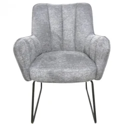 Clearance Bo Lundgren Eetkamerstoel - Kevin - stof Bjorn grof geweven lichtgrijs