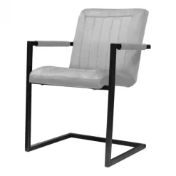 Clearance HomingXL Eetkamerstoel - Lara met leuning - stof Element lichtgrijs 04