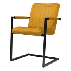 Outlet HomingXL Eetkamerstoel - Lara met leuning - stof Element goud 08