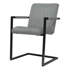 Sale HomingXL Eetkamerstoel - Lara met leuning - stof Element cementgrijs 23