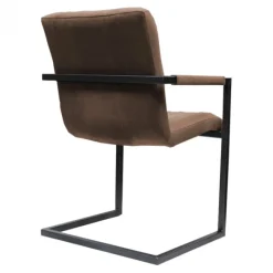 HomingXL Eetkamerstoel - Lara met leuning - stof Element grijsbruin 05