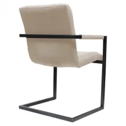 Online HomingXL Eetkamerstoel - Lara met leuning - stof Element beige 06