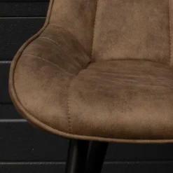 Sale Bo Lundgren Eetkamerstoel - Loena - stof Cowboy retro lederlook taupe