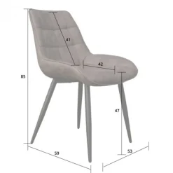 Online Bo Lundgren Eetkamerstoel - Loena - stof Teddy Wit