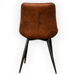 Online Bo Lundgren Eetkamerstoel - Loena - stof Cowboy retro lederlook cognac