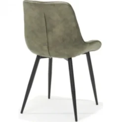 Bo Lundgren Eetkamerstoel - Loena - stof Cowboy retro lederlook olijf groen