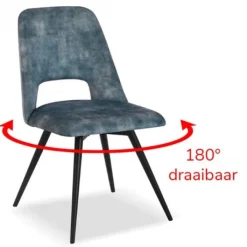 Sale Bo Lundgren Eetkamerstoel - Malmo - Draaibaar - stof Velours Adore Donkergrijs