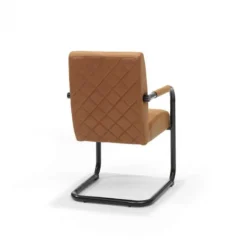 Online Bo Lundgren Eetkamerstoel - Monaco - stof Maya lederlook cognac