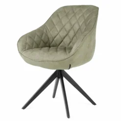 Bo Lundgren Eetkamerstoel - Neil - met draaivoet - lederlook Toronto groen