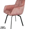 Outlet Bo Lundgren Eetkamerstoel - Peter - Draaibaar - stof Velours Adore rose