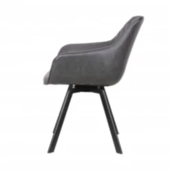 Online Bo Lundgren Eetkamerstoel - Ringo - Draaibaar - Lederlook antraciet