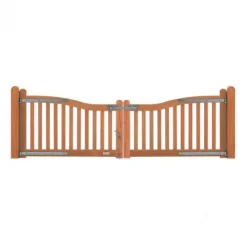 Best Elephant Dubbele poort hardhout bankirai Belvedere set incl. beslag en 2 palen (300 x 85/100 cm)