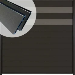 Hot Elephant Schutting composiet Mix & Match antraciet/ rock grey (180 x 180 cm)