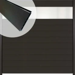 Online Elephant Schutting composiet Mix & Match antraciet/ aluminium massief (180 x 180 cm)