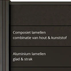 Elephant Schutting composiet Mix & Match dark grey/aluminium antraciet(180 x 180 cm)