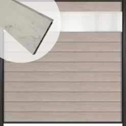 New Elephant Schutting composiet Mix & Match bicolorgrijs/ aluminium massief (180 x 180 cm)