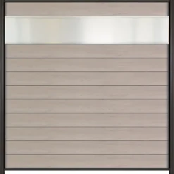 New Elephant Schutting composiet Mix & Match bicolorgrijs/ aluminium massief (180 x 180 cm)