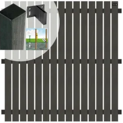 Online Elephant Schutting set composiet Dark Line antraciet met antraciet aluminium frame (5,67 meter)