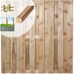 Best Elephant Schutting set grenen Finch recht 15L rvs groen geimpregneerd (7,54 meter)