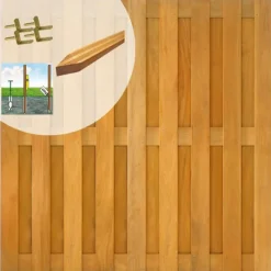 Clearance Elephant Schutting set hardhout almendrillo geolied recht 17L rvs (9,42 meter)