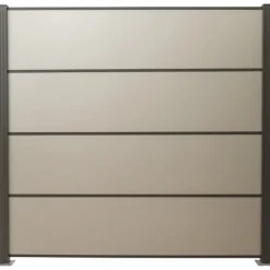 Elephant Zelfbouw schutting aluminium composiet zilvergrijs - Antraciet alu liggers - 180 x 180 cm