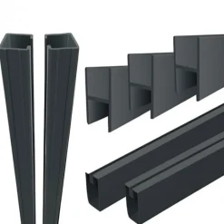 Elephant Zelfbouw schutting aluminium composiet zilvergrijs - Antraciet alu liggers - 180 x 180 cm