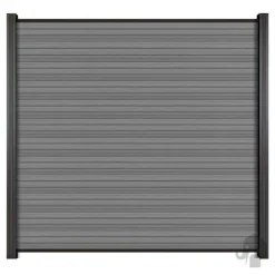 Elephant Zelfbouw schutting composiet co-ex Rhombus Triple Naturel Grey - zwart alu accessoires (180 x 180 cm)