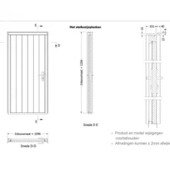 Clearance TrendHout Enkele plaatdeur met kozijn - linksdraaiend - zwart - 930 x 2115 mm incl. beslag