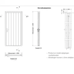 Discount TrendHout Enkele plaatdeur met kozijn - rechtsdraaiend - zwart - 930 x 2115 mm incl. beslag