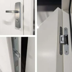 New TrendHout Enkele plaatdeur XL met kozijn - rechtsdraaiend - zwart - 1200 x 2115 mm incl. beslag